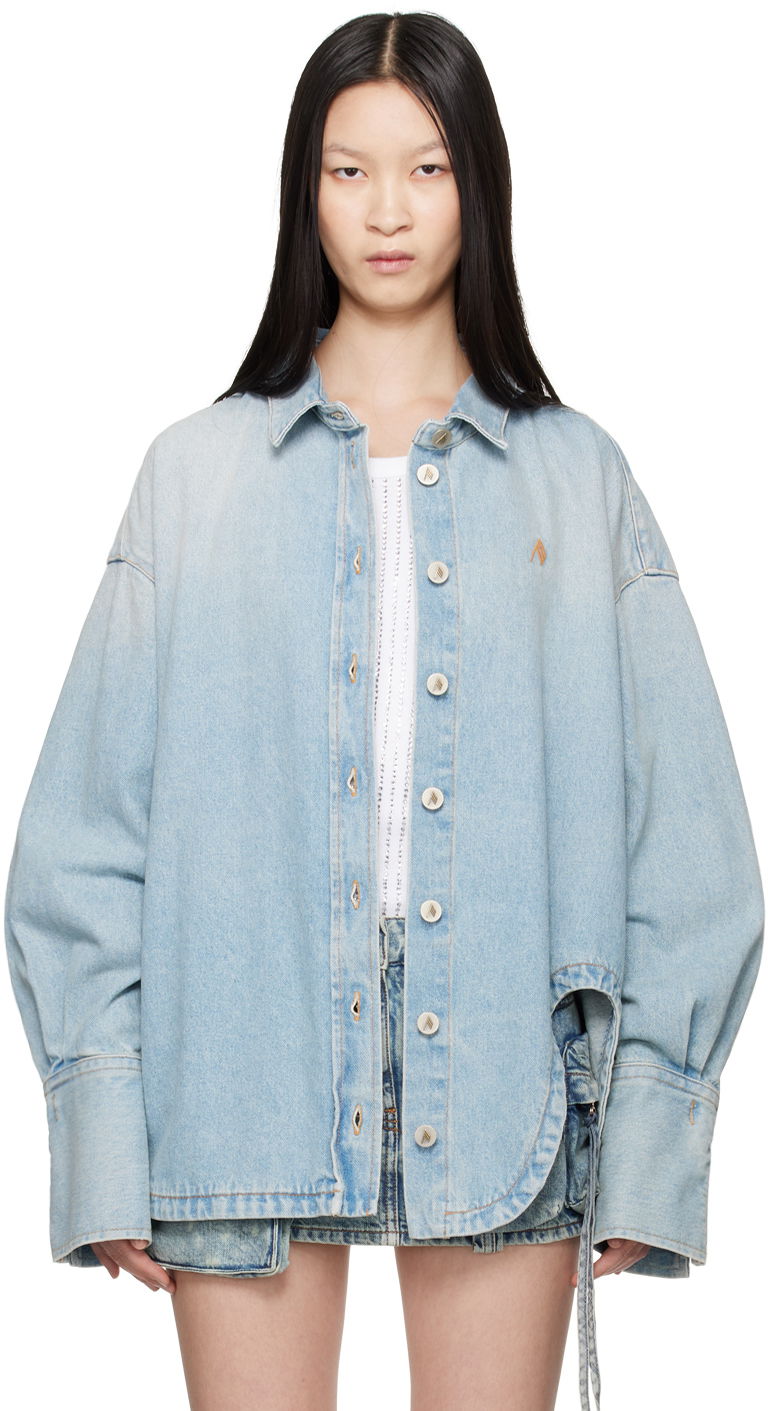 Srajce The Attico Attico Oversized Denim Shirt Modra | 247WCB68 D049