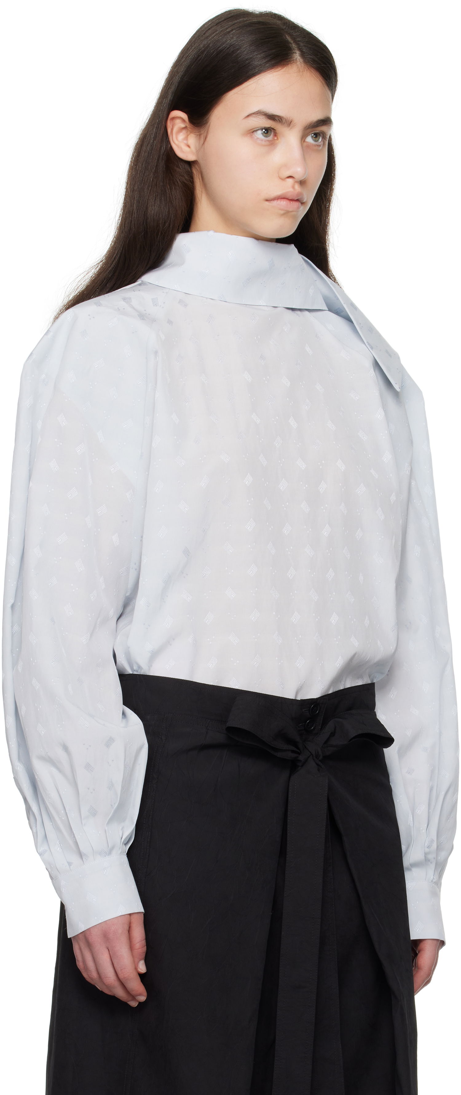 Srajce Marni Marni Viscose Jacquard Balloon Blouse Modra | TTMA0381A0 UTVA48, 1