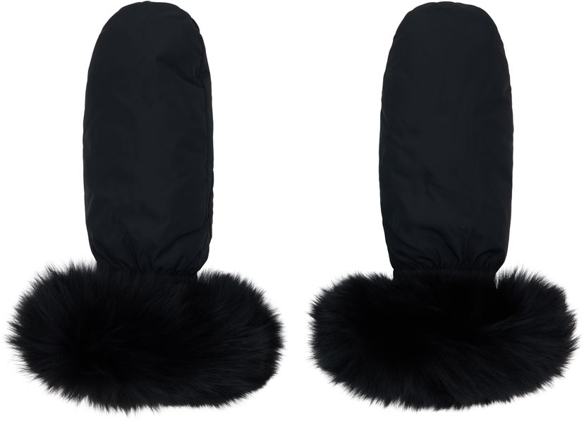 Rokavice Yves Salomon Yves Salomon Fox Fur & Down Mittens Črna | 26W23WAA617XXDOTM