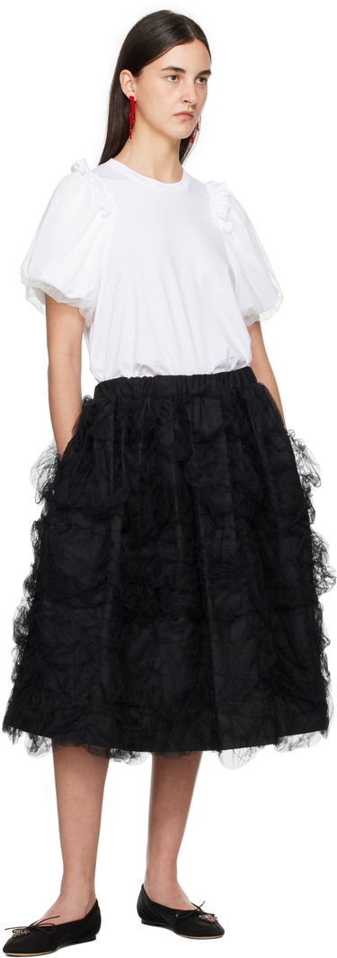 Majica Simone Rocha Simone Rocha Tulle Overlay Puff Sleeve T-Shirt Bela | 5179 0553, 3