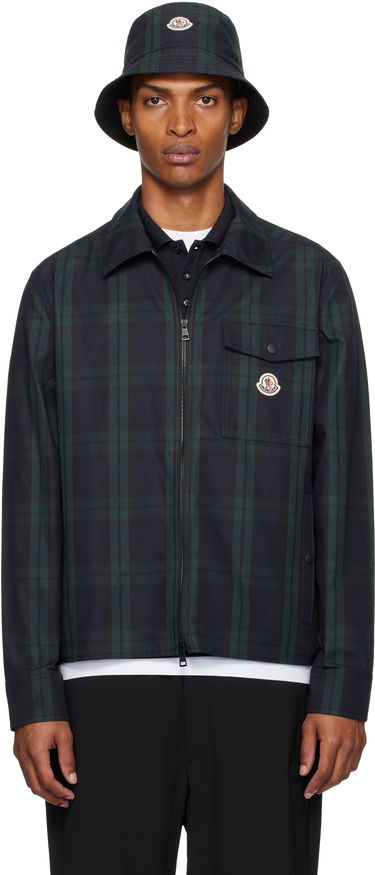 Srajce Moncler Moncler Checked Cotton Gabardine Overshirt Zelena | K20912F00007M7484, 0