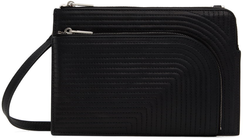 Torba za čez ramo Rick Owens Leather Club Pouch Črna | RA01D0420 LSUQ1