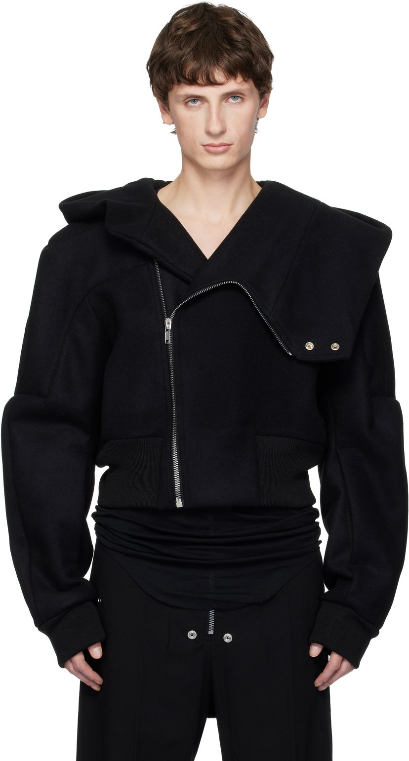 Bomber jakna Rick Owens Rick Owens Concordians Cropped Hooded Flight Bomber Jacket Črna | RU02E1761 WSF