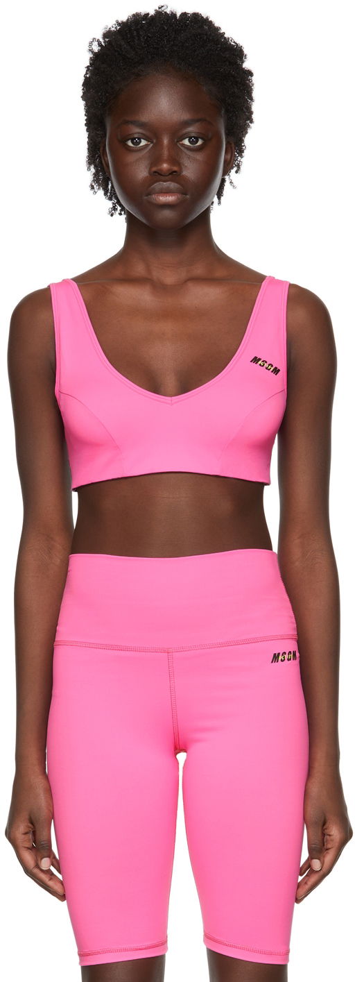 Majica brez rokavov MSGM Nylon Sports Bra Roza | 3245MDR01 227180