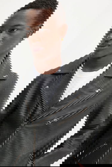 Jakna Samsoe Samsoe Samsoe Samsoe SACOBAIN Leather Moto Jacket Črna | M25200027, 3