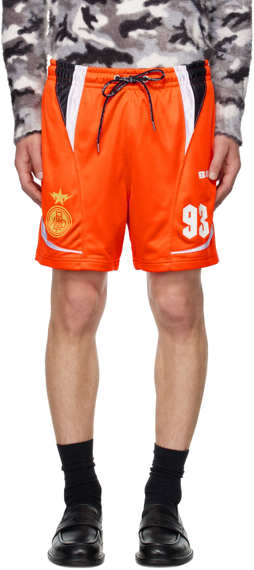 Kratke hlače BAPE Multi Logo Soccer Shorts Oranžna | 001SPK801303M