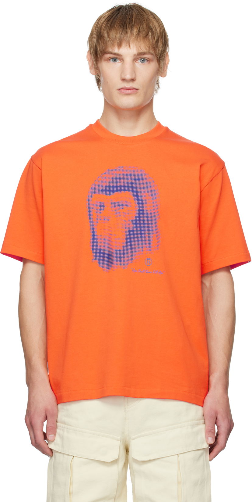 Majica BAPE Pixel Comic Ape Head Graphic T-Shirt Oranžna | 001TEK801304M