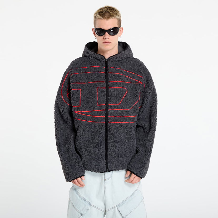 Pulover Diesel Diesel S-Zat Fleece Hoodie Siva | A18947_0KIBT 9AW