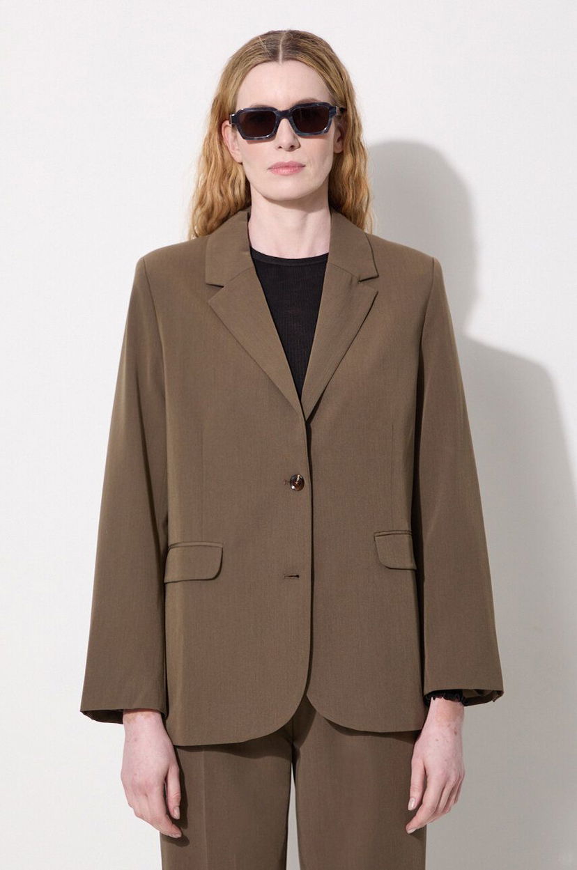 Bomber jakna Samsoe Samsoe Single-breasted Blazer Zelena | F22400119