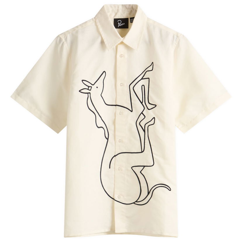 Srajce By Parra Parra Vertical Horse Short Sleeve Shirt, Size Large Bež | 53540-WHT
