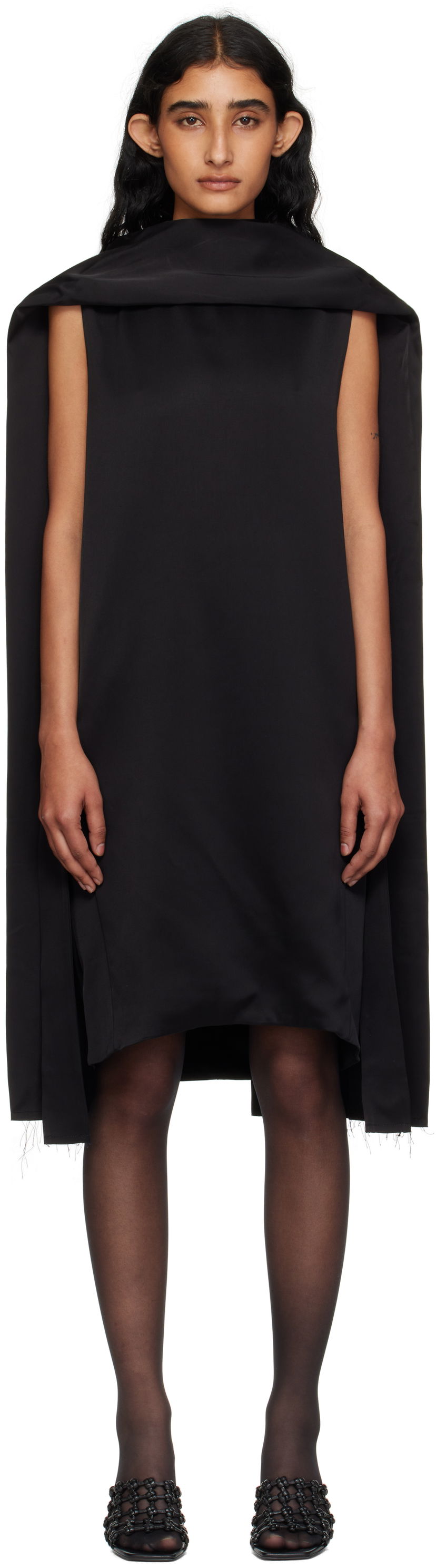 Obleke TOTEME Cocoon Scarf Minidress Črna | 253-WRD0198-FB0382
