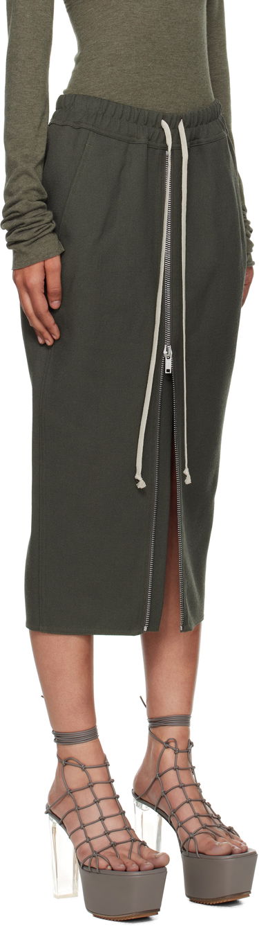 Krila Rick Owens Rick Owens Zipped Short Pillar Midi Skirt Črna | RP02E4375 WD, 4