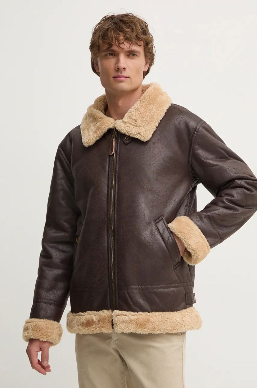 Bomber jakna Alpha Industries Alpha Industries B3 FL Faux Leather Bomber Jacket Rjava | 143106