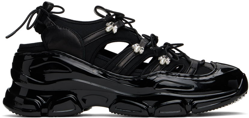 Oblačila Simone Rocha Simone Rocha Beaded Classic Tracker Črna | HT18B 0788
