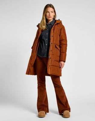 Puhovka Lee Long Puffer Jacket Rjava | 112355178, 1