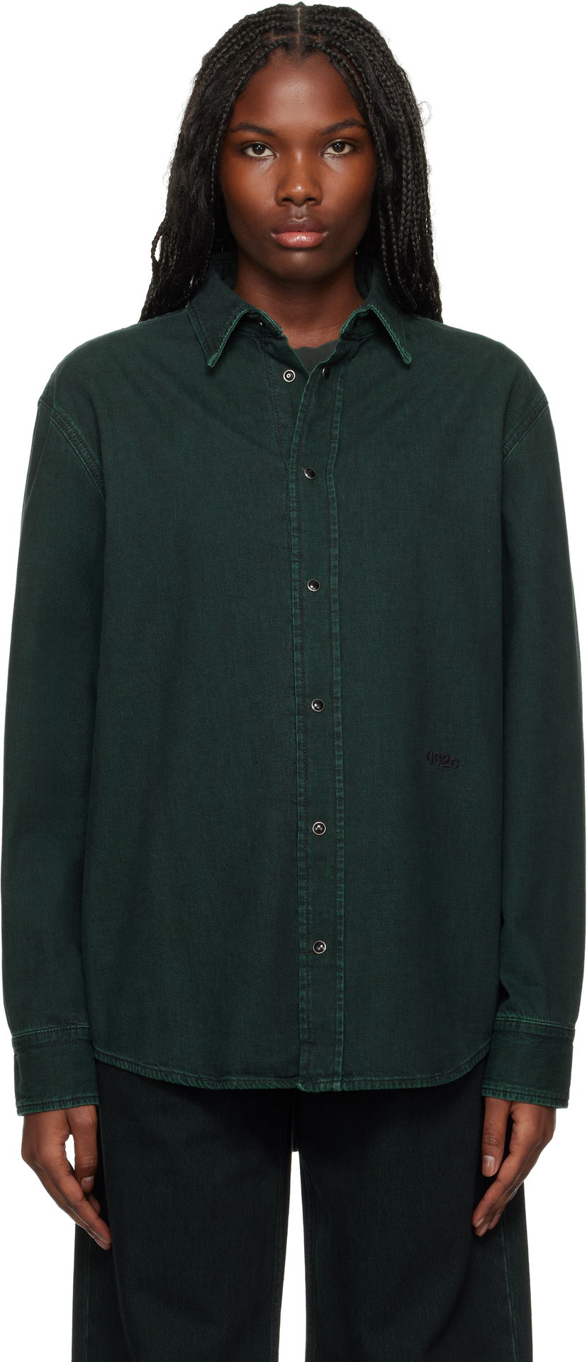Srajce 032C Denim Shirt Zelena | F24-URD-1341-450-W