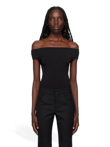 Bodi AMI Shoulder Bodysuit Črna | FTP603.JE0009