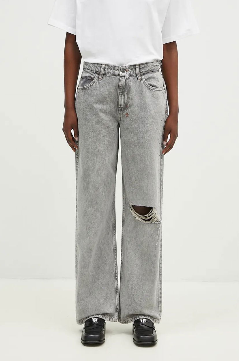 Kavbojke Ksubi High Waist Jeans With Shredded Detail Siva | WFA24DJ008