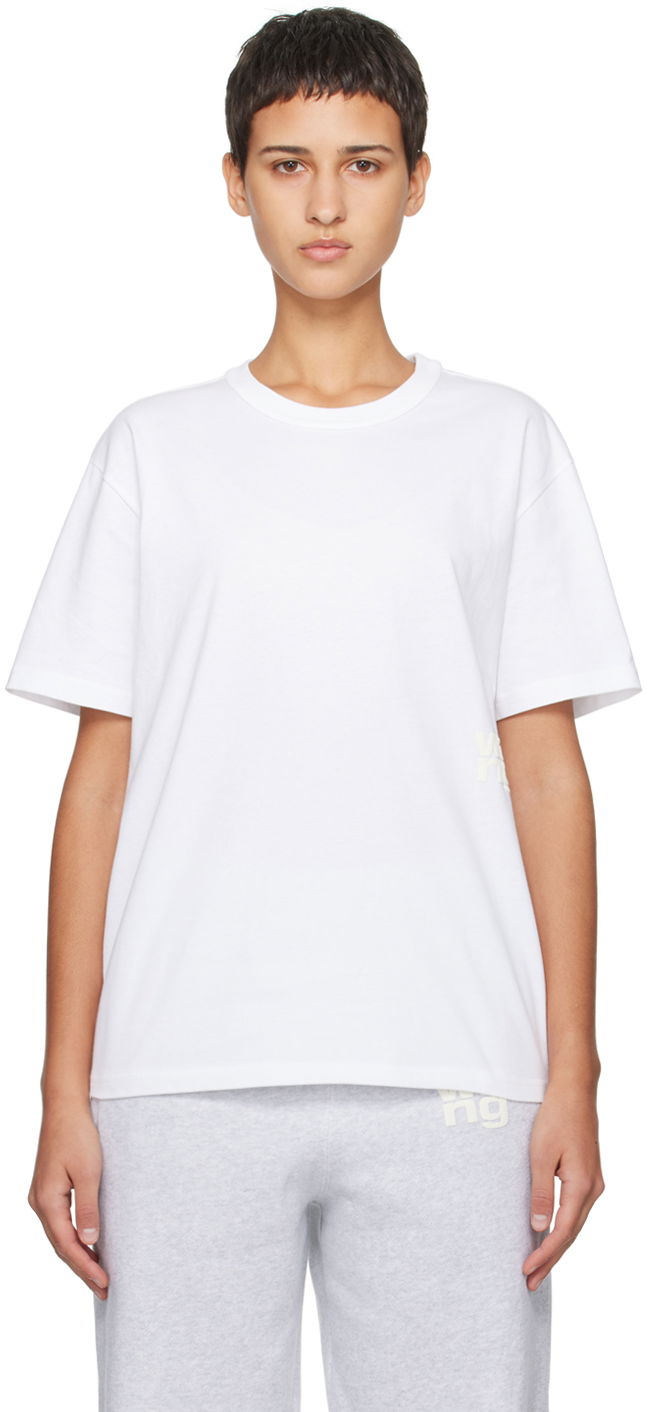 Majica Alexander Wang Puff Logo T-Shirt Bela | 4CC3221357