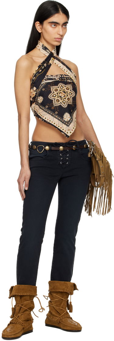 Kavbojke ISABEL MARANT Isabel Marant Vanel Lace-Up Jeans Črna | PA0544FB-C2H02I, 4