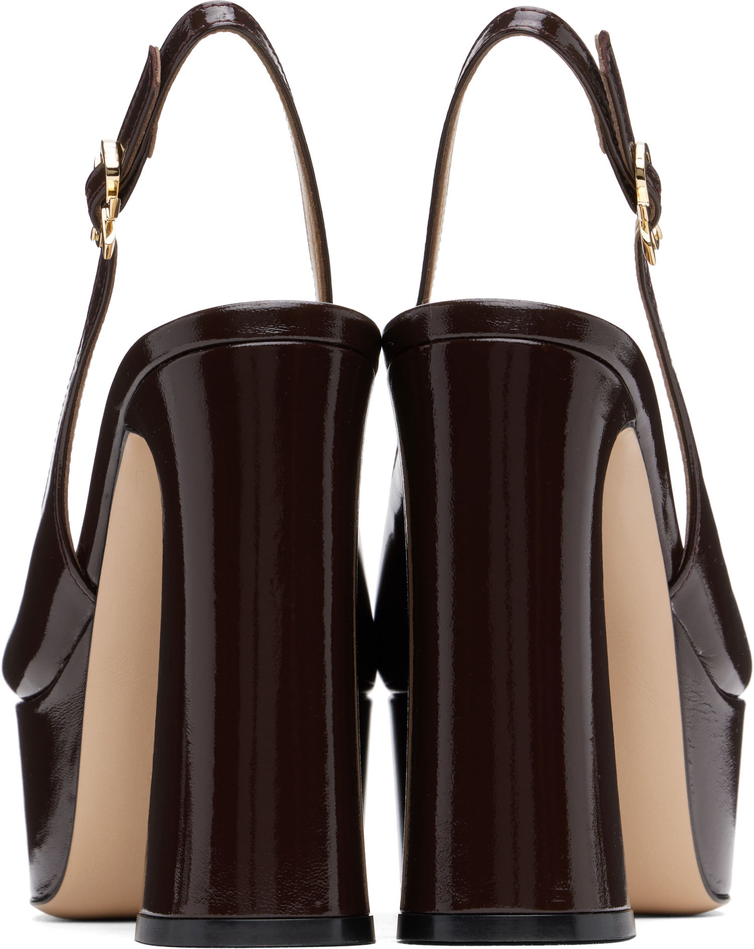 Superge in čevlji Gianvito Rossi Bessie Slingback Platform Heels Rjava | G95569-70RIC-NUI, 1