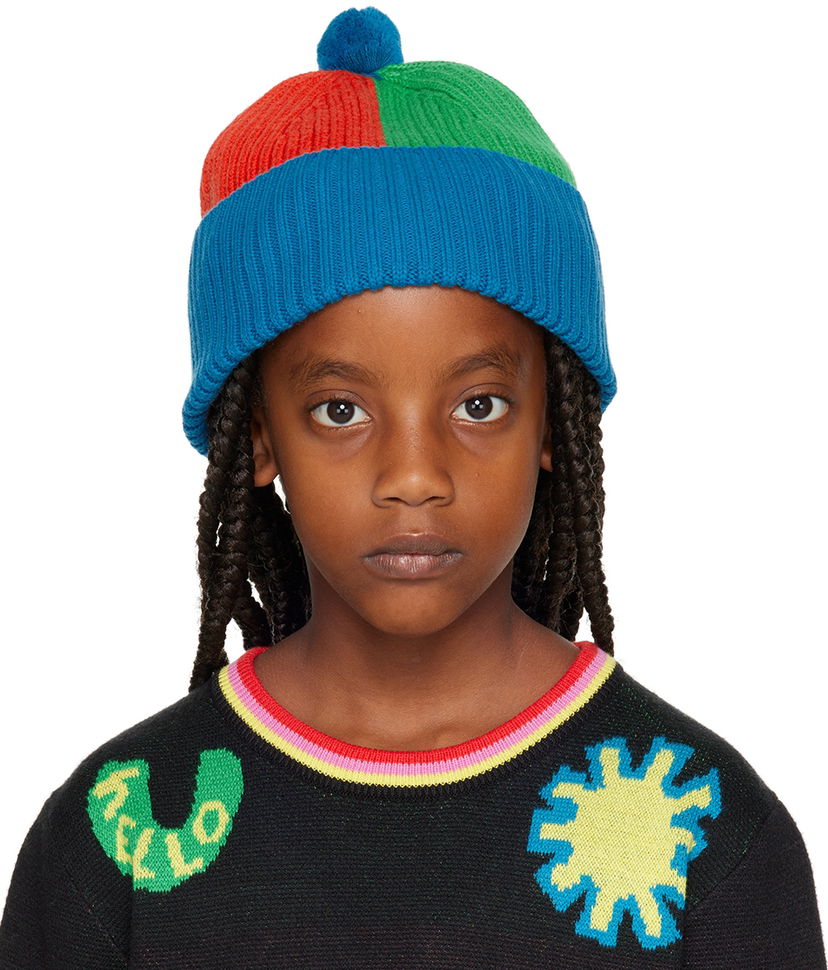 Beanie Stella McCartney Stella McCartney Kids' Colorblock Pom-Pom Beanie Večbarvna | 8R0O37 Z0783