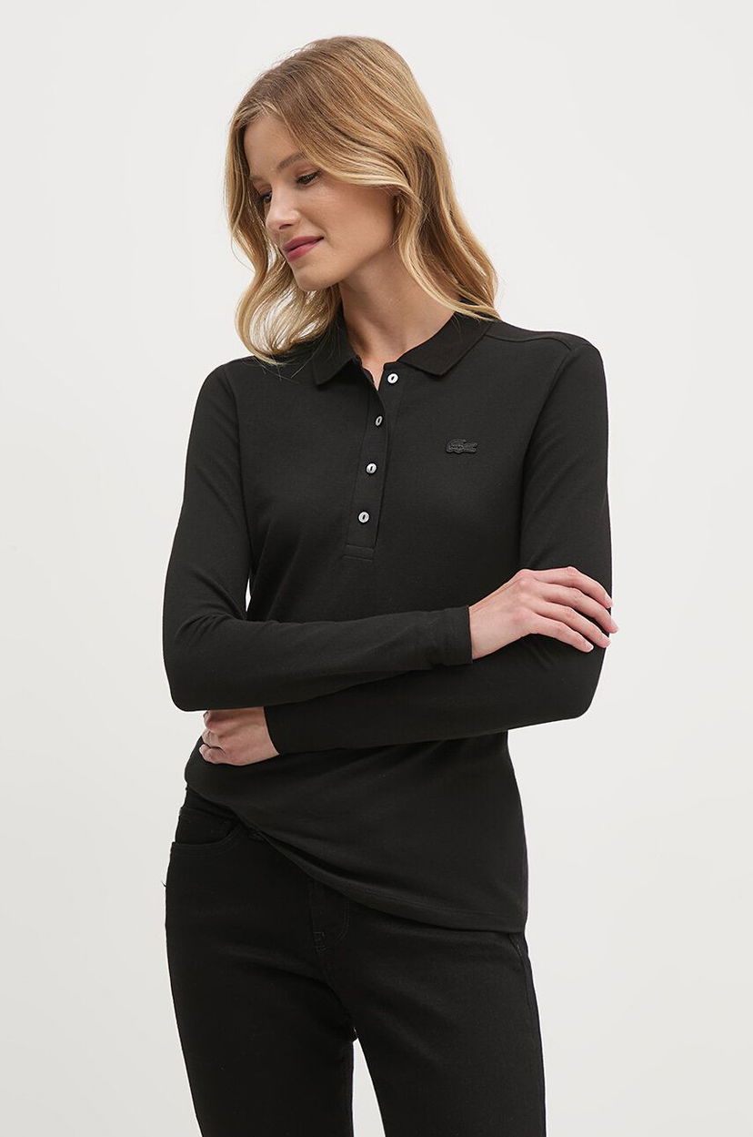 Polo majica Lacoste Women's Black Polo Shirt Črna | PF5464