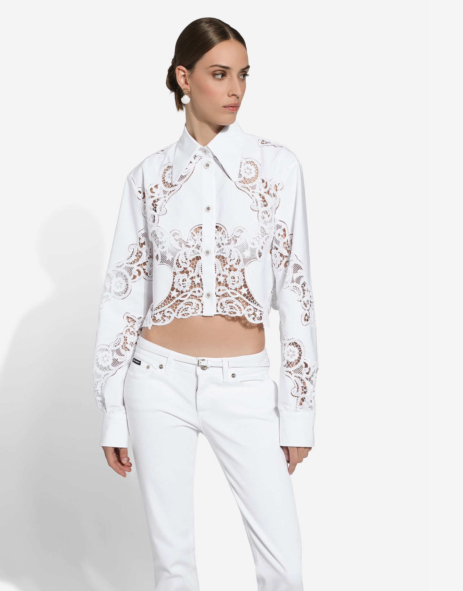 Uhani Dolce & Gabbana Gold-tone Shell Dangle Earrings Kovinski | WEQ6A1W1111ZOO00, 1