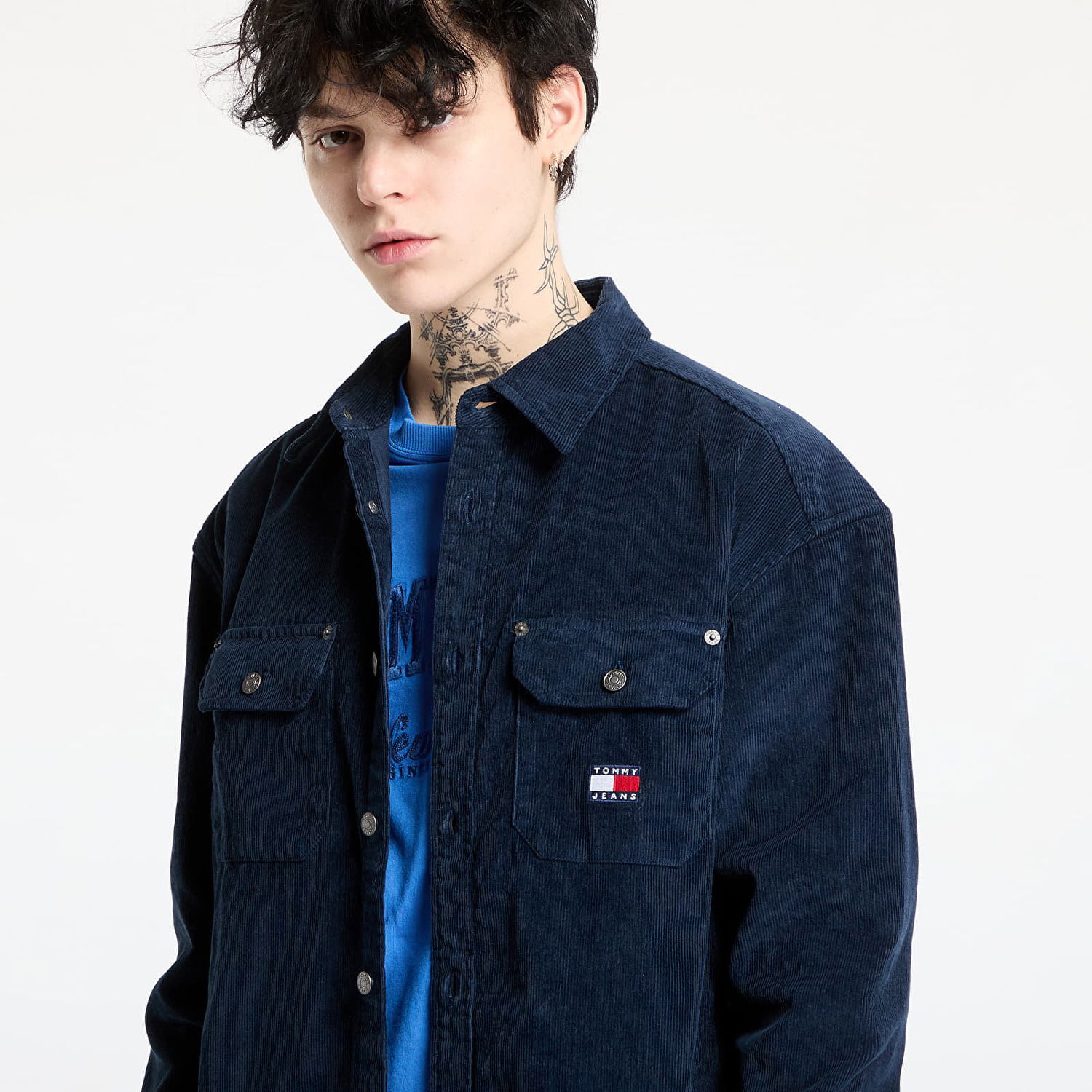 Srajce Tommy Hilfiger Tommy Jeans Relaxed Cord Shirt Mornarica | DM0DM20671 C1G, 1