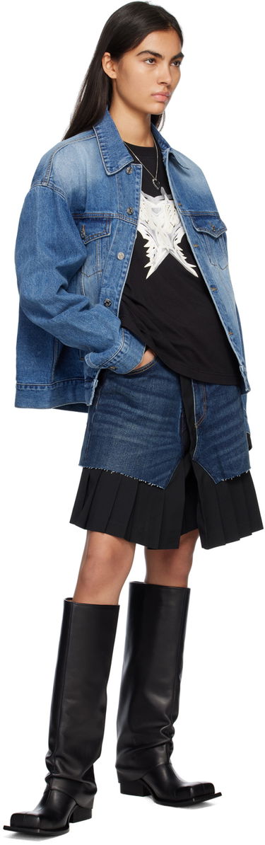 Jakna We11done Printed Denim Jacket Modra | WD-DJ1-23-915-U-BL, 3