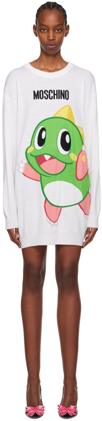 Obleke Moschino Puzzle Bobble Minidress "Off-White" Bela | 0480 1000 A1001