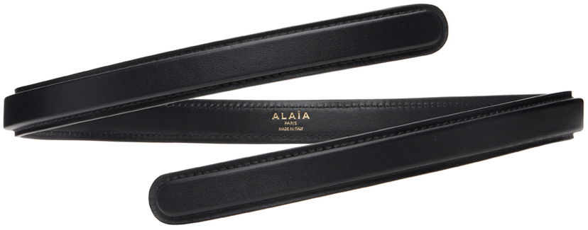Pasovi Alaïa ALAÏA Flex Thin Twist Belt Črna | AA1C113FCA314