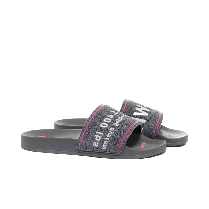 Superge in čevlji Off-White Chenille Slide Embroidered Grey Fuschia White Lila | OMIC001S22MAT0030901