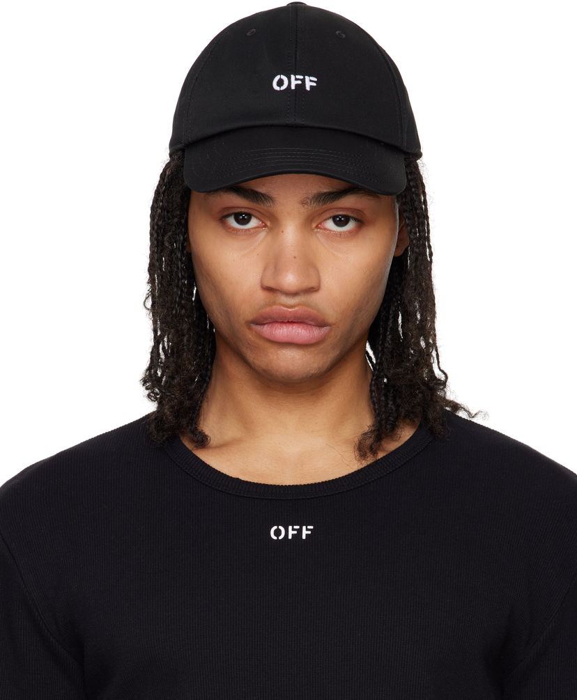 Kapa Off-White Off-White Baseball Cap with Logo Stamp Črna | OMLA049C99FAB0041001