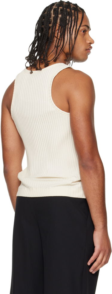 Majica brez rokavov Simone Rocha Ribbed Ribbon Daisy Tank Top Bela | 5377 1230, 2