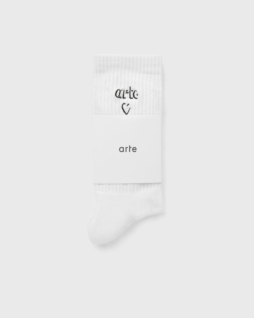 Nogavice Arte Antwerp Arte Heart Logo Socks Bela | AW25-241M-100