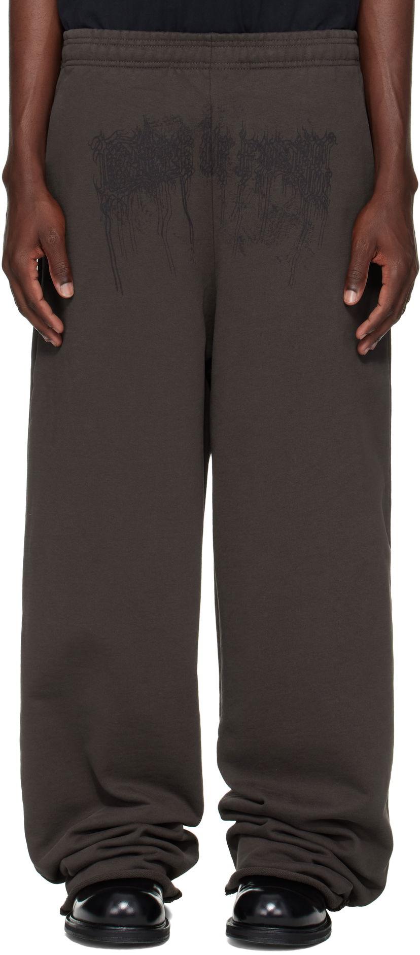 Trenirka VETEMENTS Vetements Cradle of Filth Dripping Logo Baggy Sweatpants Siva | UCF76SP450C