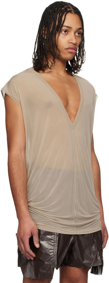 Majica brez rokavov Rick Owens Rick Owens Hollywood Jersey Deep V T-Shirt Črna | RU01E5233 BZ, 4