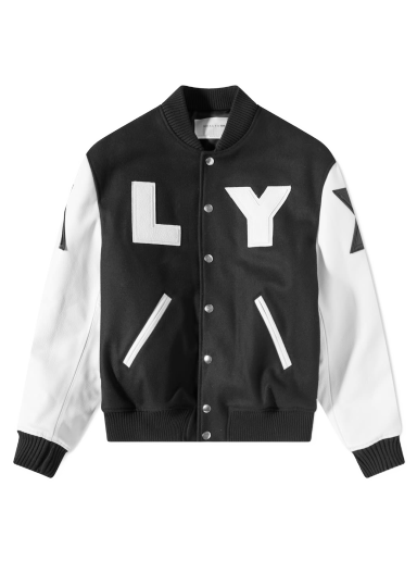 Bomber jakna 1017 ALYX 9SM Leather Sleeve Logo Varsity Jacket Črna | AAMOU0319FA01-MTY0001