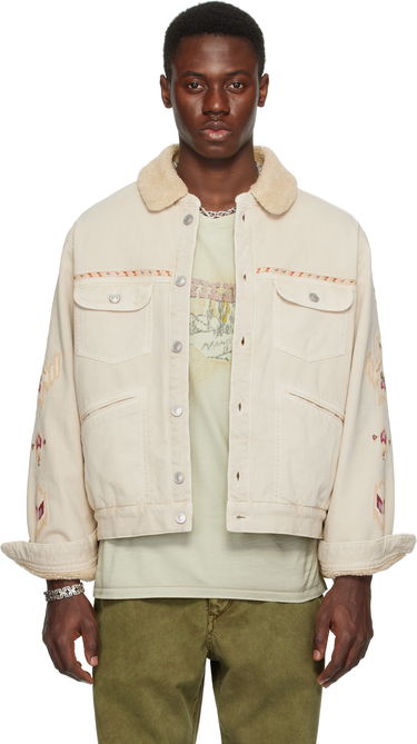 Jakna ISABEL MARANT Isabel Marant Jenson Embroidered Sherpa Denim Jacket Bež | 25PVE0184HA-C1H02H, 0