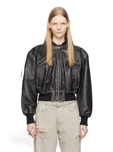 Bomber jakna Acne Studios Distressed Leather Črna | A70155-