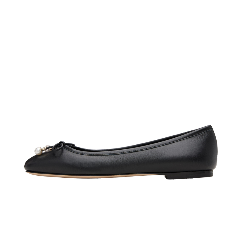 Superge in čevlji Jimmy Choo Jimmy Choo Elme Pearl Ballerina Flats Črna | ELME FLAT