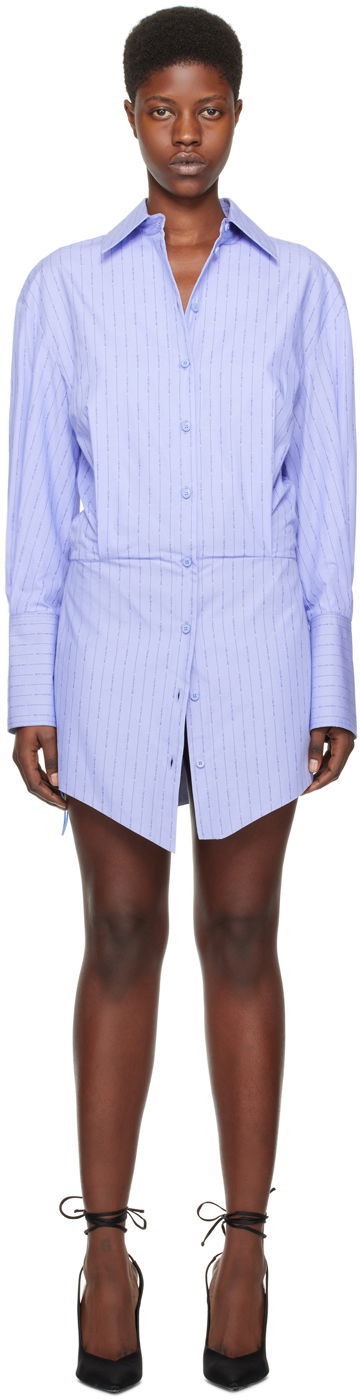 Obleke The Attico Attico Sylvie Pinstriped Minidress Lila | 242WCA93 C078