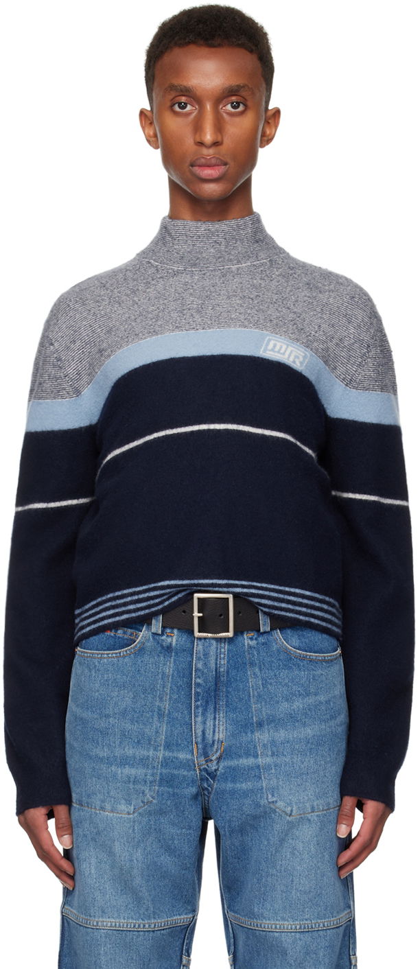 Pleteni pulover Martine Rose Martine Rose Striped Turtleneck Sweater Modra | 941YA09504-28416286