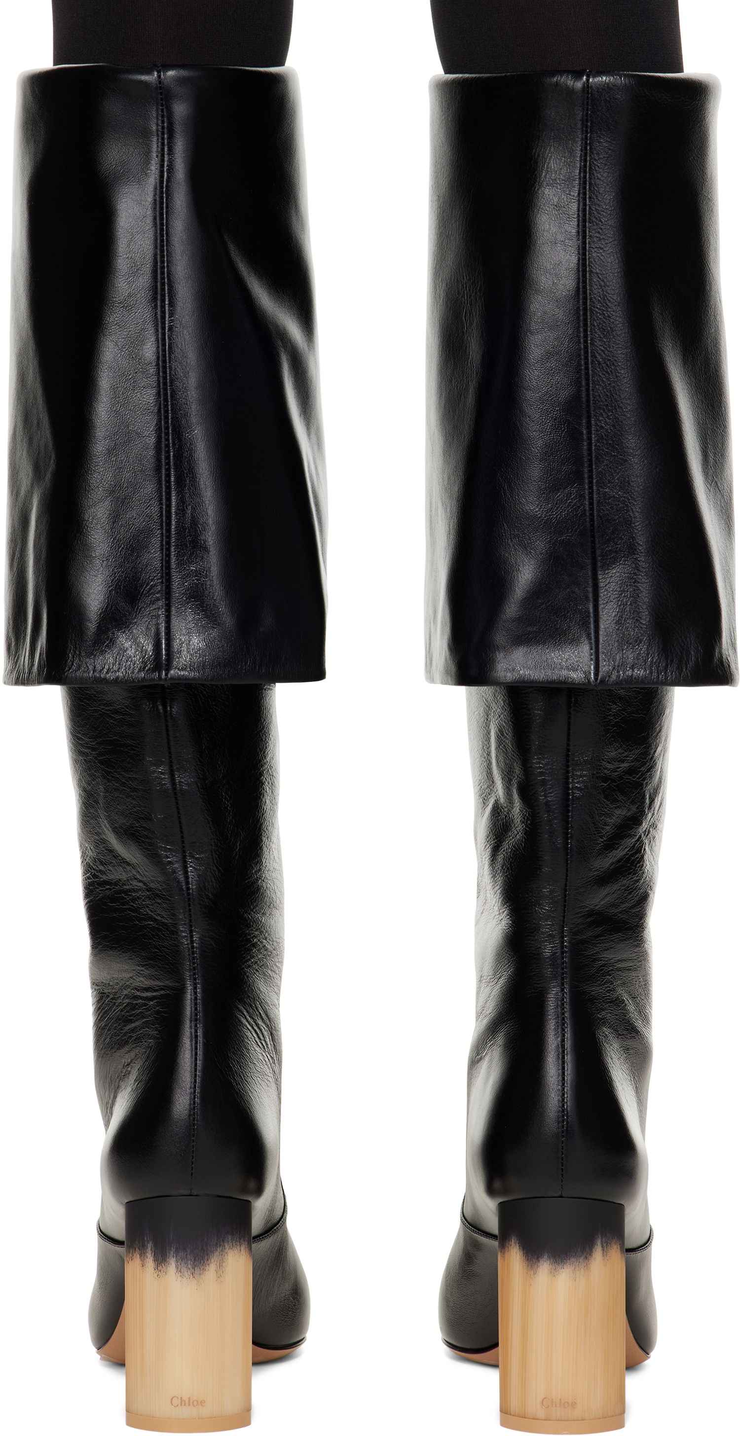 Obleke CHLOÉ Chloé Georgia Heeled Tall Boots Črna | CHC25S07YQJ, 1