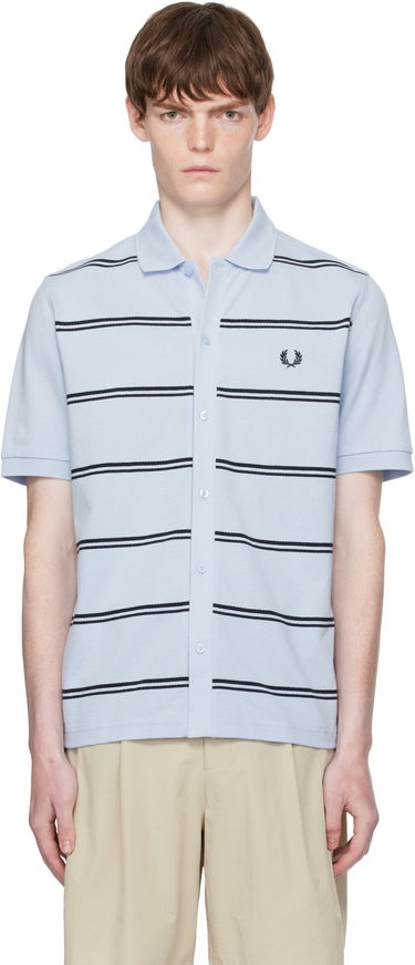 Polo majica Fred Perry Fred Perry Striped Button-Through Polo Modra | M9906, 0