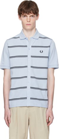 Fred Perry Striped Button-Through Polo