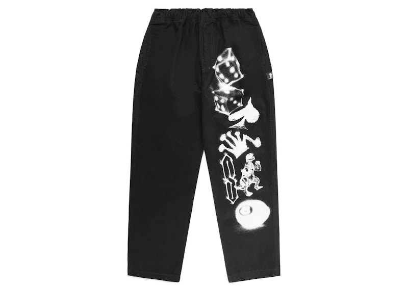 Cargo hlače Stüssy Airbrush Icon Beach Pants Črna | 116622_BLAC