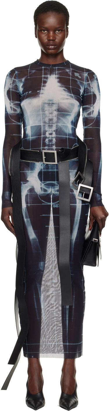 Obleke Jean Paul Gaultier Jean Paul Gaultier 'The Squeletor' Mesh Maxi Dress Modra | 25/33-F-RO309-T580-005956, 0
