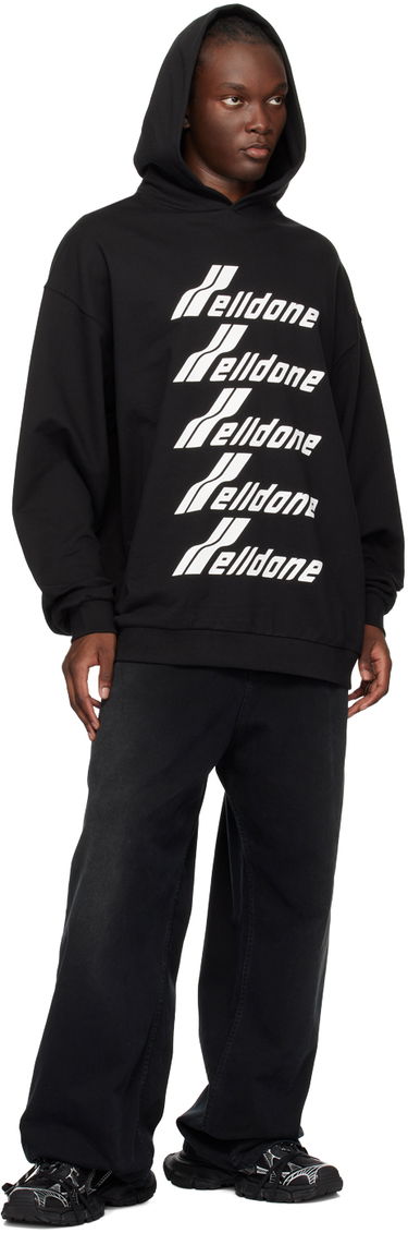 Pulover We11done Printed Hoodie Črna | WD-TH3-22-729-U-BK, 3